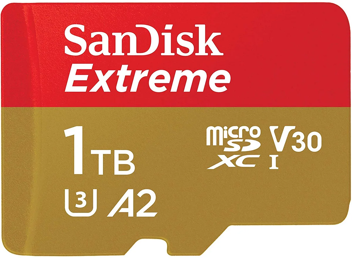 SanDisk SanDisk Extreme 1TB microSDXC UHS-I U3 V30 A2 160MB/s 90MB/s memory card with adapter — product photo