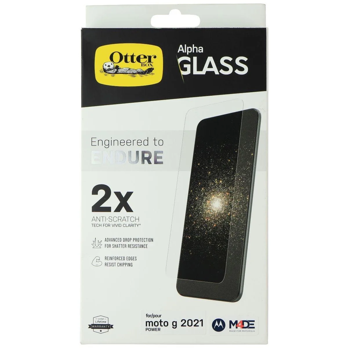 OtterBox OtterBox Alpha Glass Screen Protector Motorola Moto G Power 2021 Clear — product photo