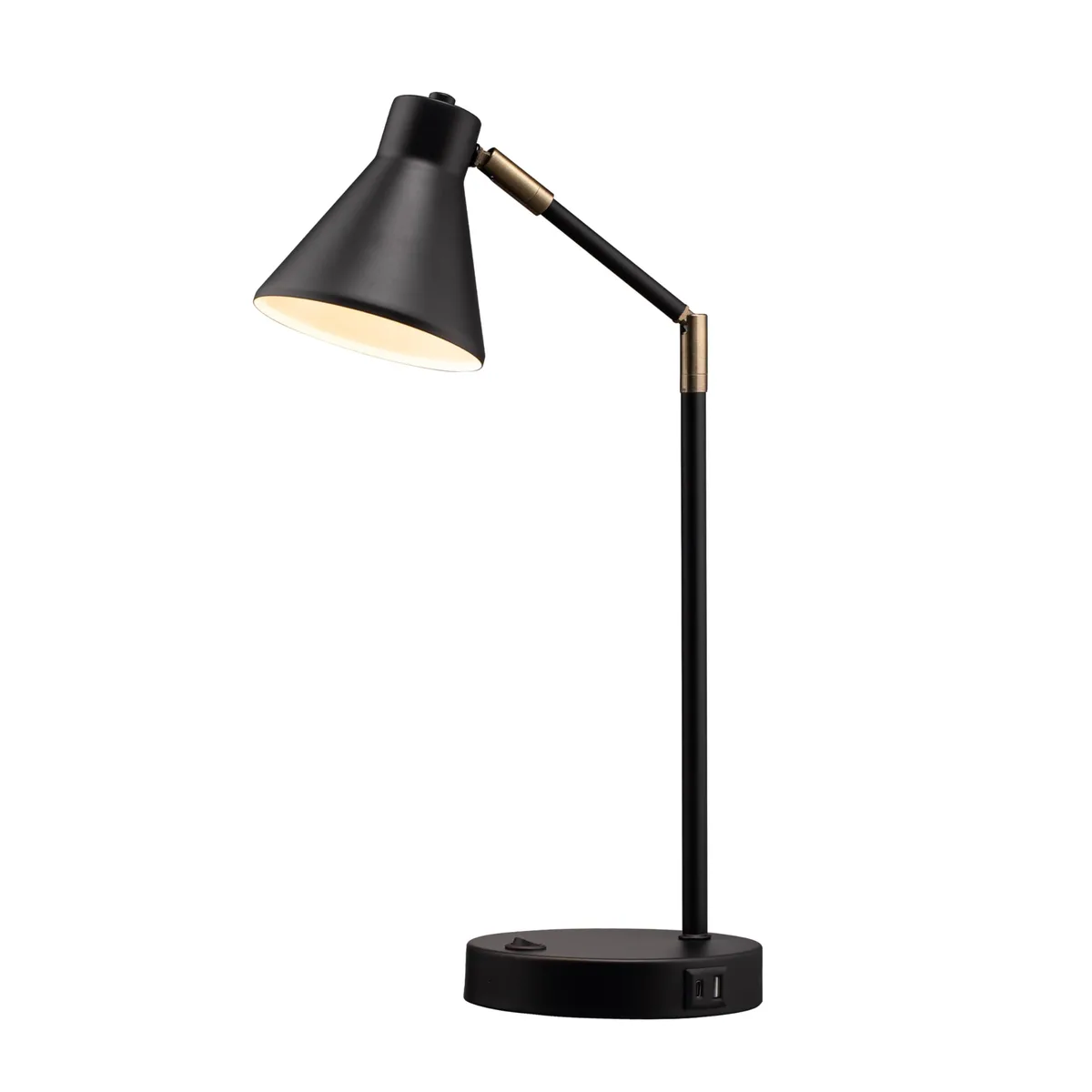 DNBeffulgent DNBeffulgent O'Bright Astrum LED Desk Lamp Dual USB 270° 4.5W 450lm Black Metallic — product photo