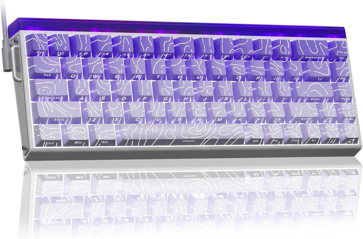 AULA AULA Hero 68 HE 60% Wired Gaming Keyboard Purple — product photo