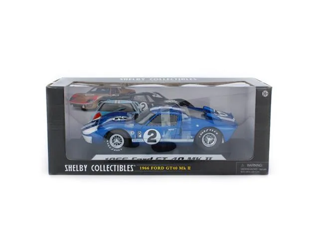 Shelby Collectibles Shelby Collectibles 1966 Ford GT40 Mark II #2 Blue Sebring 1/18 Diecast Vehicle — product photo