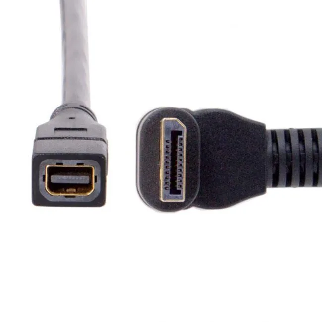 Shenzhen Shenzhong TECH. CO. LTD. Shenzhen Shenzhong TECH. CO. LTD. Down Angled DP to Mini DP Female Cable 90 Degree — product photo