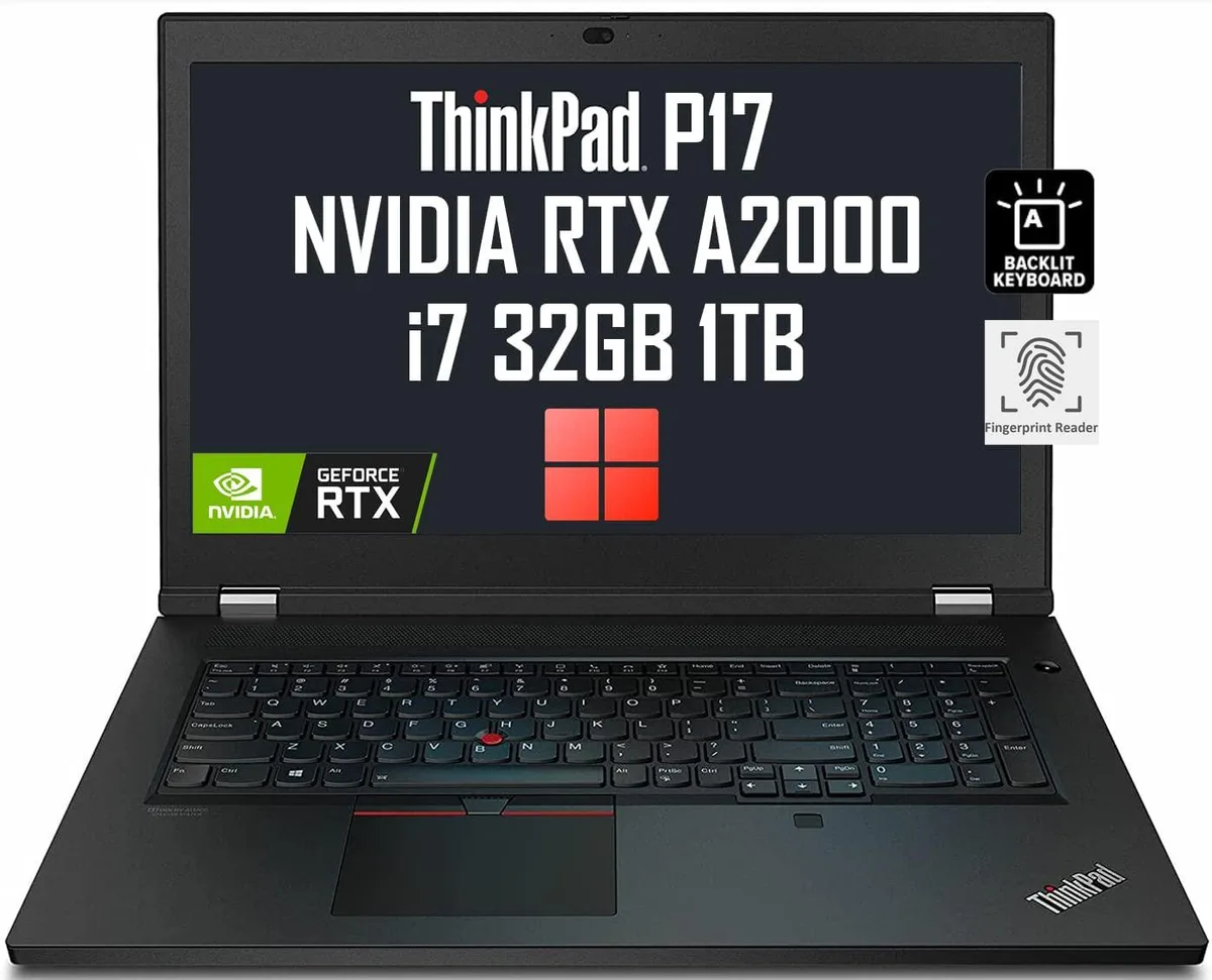 Lenovo Lenovo ThinkPad P17 Gen2 laptop i7-11800H 32GB 1TB RTX A2000 17.3" FHD — product photo
