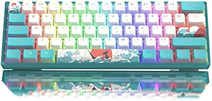 TAURKENAM TAURKENAM WK61 60% Gaming Keyboard Linear Red Switch Hot-Swappable PBT Keycaps — product photo
