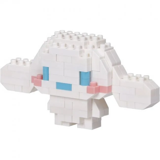 Small boxed building kit with 140 micro bricks forming a 1.61-inch Cinnamoroll figure