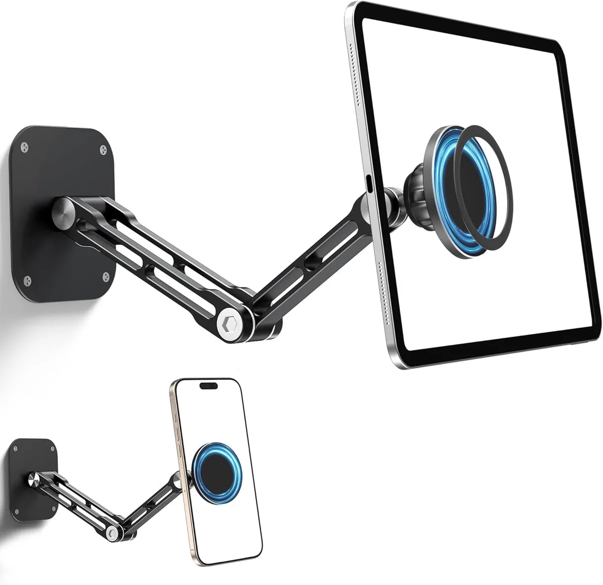 BFKK BFKK Magnetic iPad Wall Mount 4.7-13 inch Dual Arm 360° Foldable — product photo