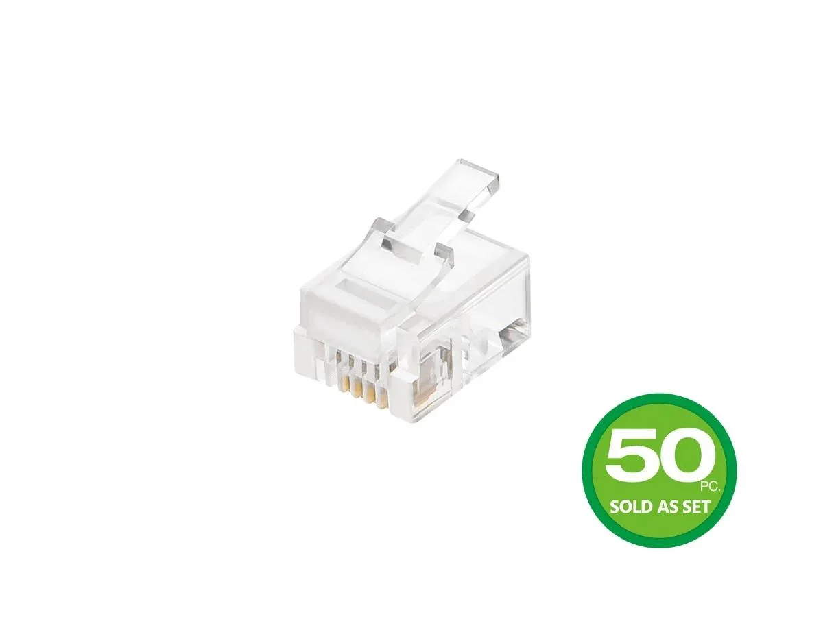 Monoprice Inc. Monoprice 107315 RJ11 6P4C Plug 50 Pack Clear — product photo