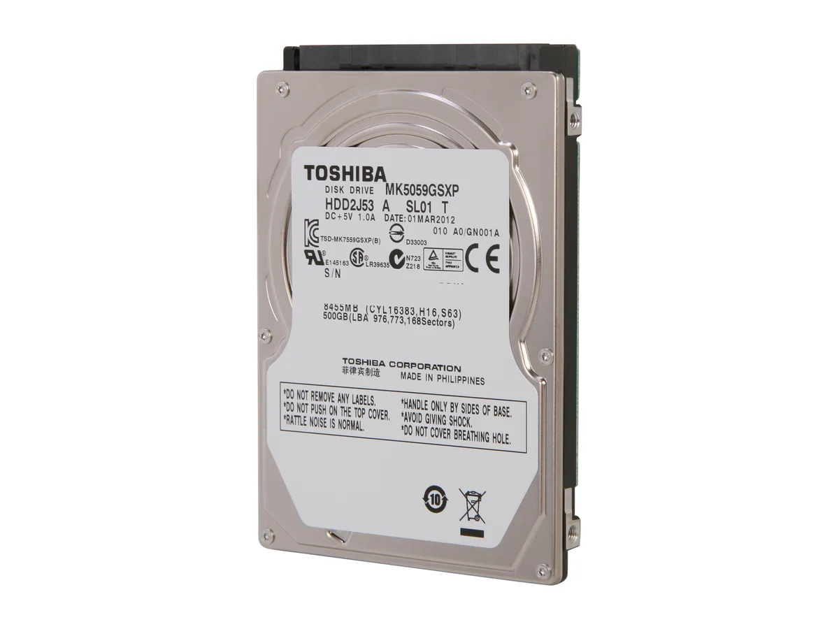 Toshiba Toshiba MK5059GSXP 500GB 5400 RPM 8MB Cache SATA 3.0Gb/s 2.5" laptop hard drive — product photo