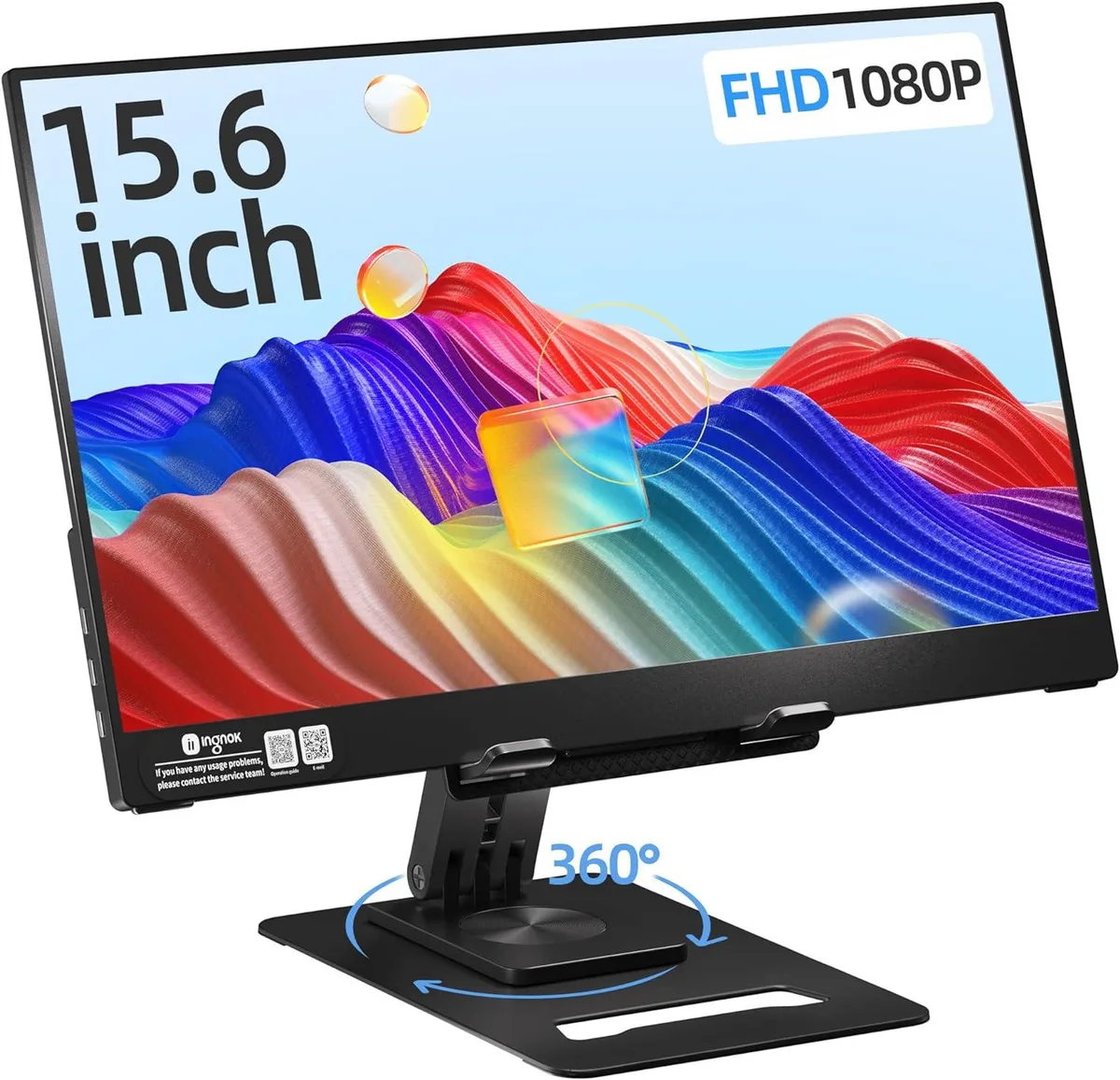 BFKK BFKK Portable Monitor 15.6'' FHD IPS USB-C HDMI 360° Bracket — product photo