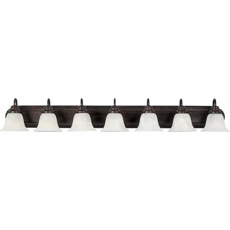 Seven-light oil-rubbed bronze vanity bar 48 inches wide