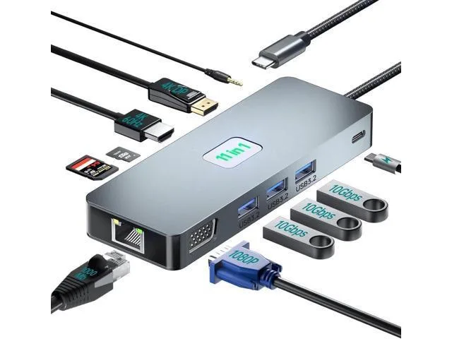 LORDWORLD LORDWORLD 11-in-1 USB-C Docking Station 10Gbps 4K 60Hz 100W PD — product photo