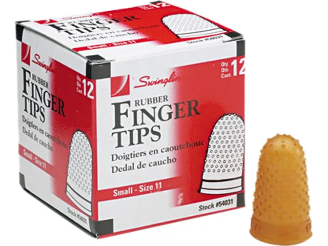 Amber rubber finger tips size 11 small 12 pack