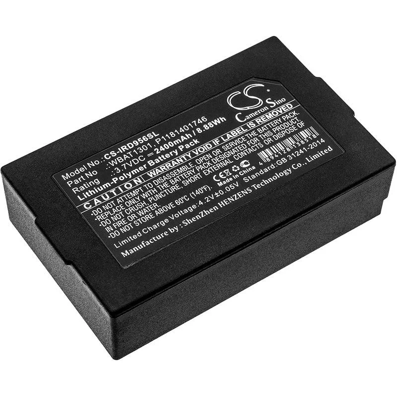 Rectangular replacement battery with plastic casing and connector terminals