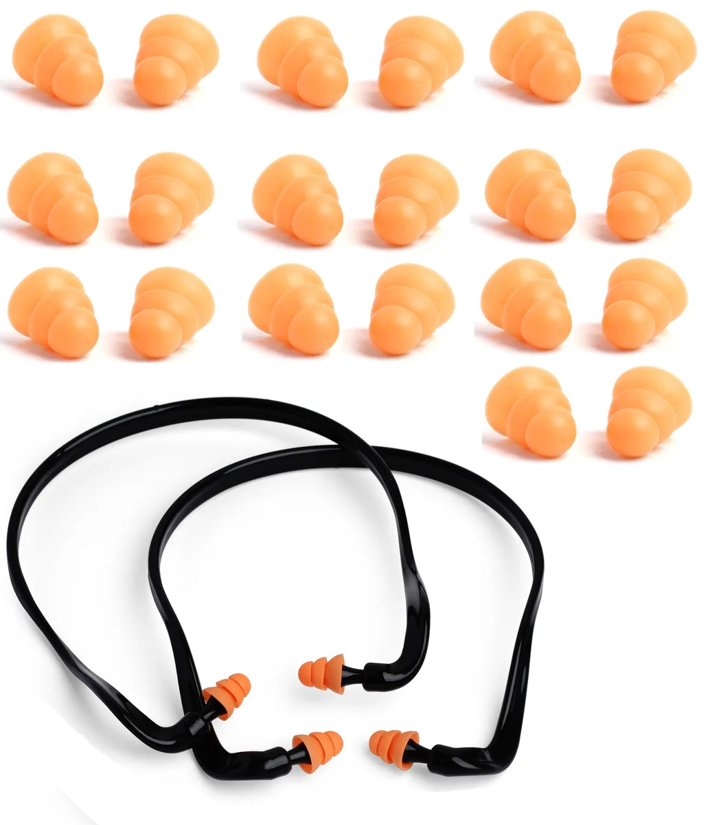 Quality Plugs by Rips Quality Plugs by Rips Banded Silicone Ear Plugs 2 Pairs + 10 Replacement Pods Orange 29dB — product photo