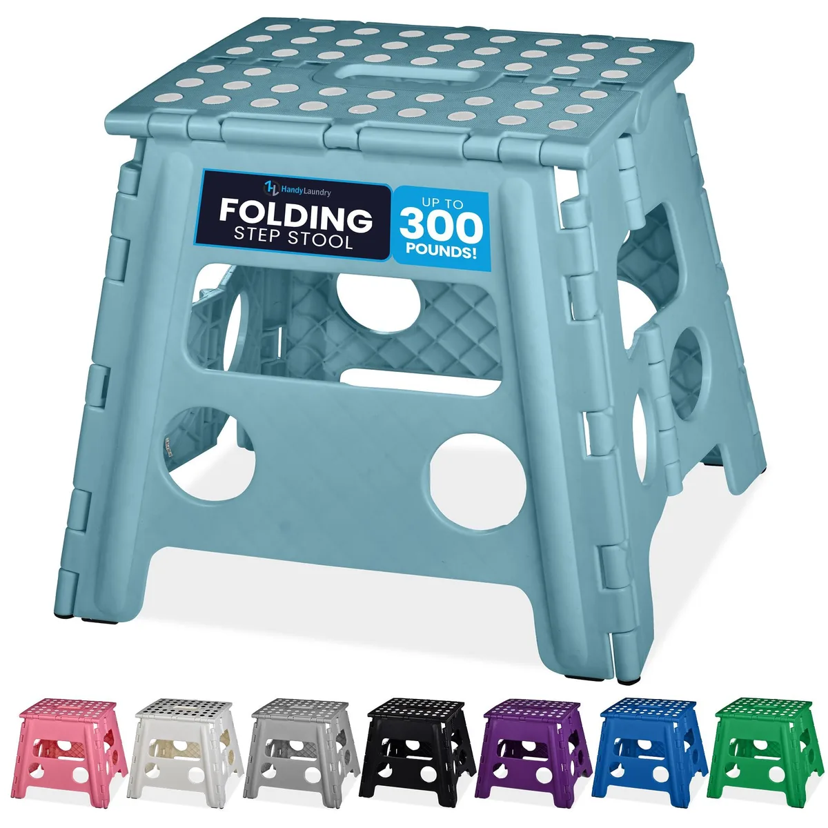  Handy Laundry 5681 13-inch Folding Step Stool Teal 300 lb — product photo