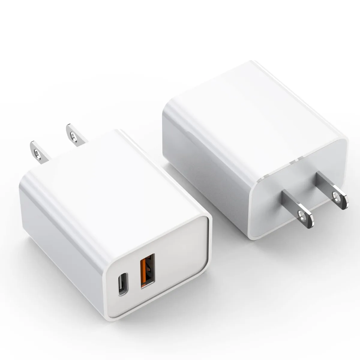 PISKEKAT PISKEKAT 2-Pack 20W Dual Port USB-A+C Charger Kit — product photo