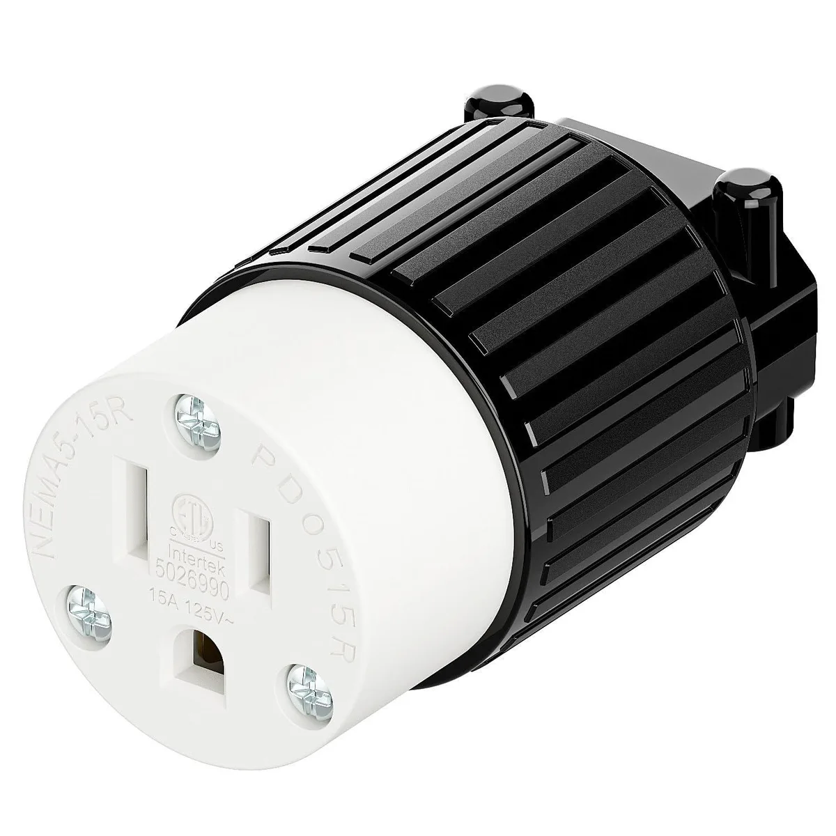 LORDWORLD LORDWORLD NEMA 5-15R 15A 125V Industrial Socket Black White — product photo