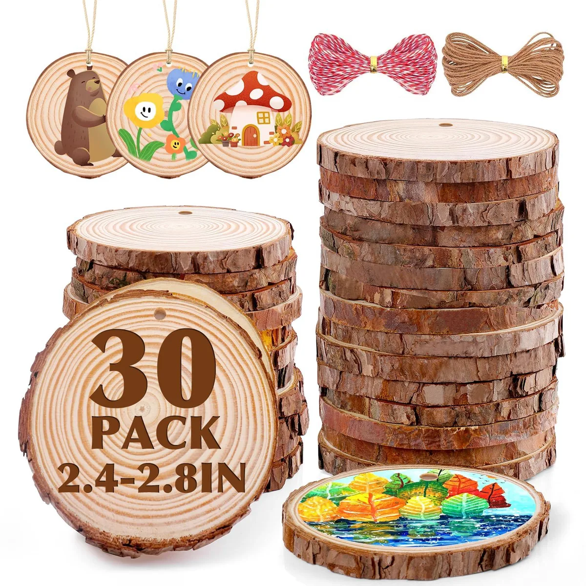  Cricut Pine Wood-1 30 Pack Wood Slices 2.4-2.8in — product photo