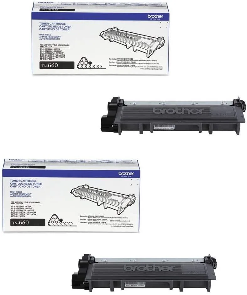 Brother Brother TN660 2-Pack High Yield Black Toner Cartridge — product photo
