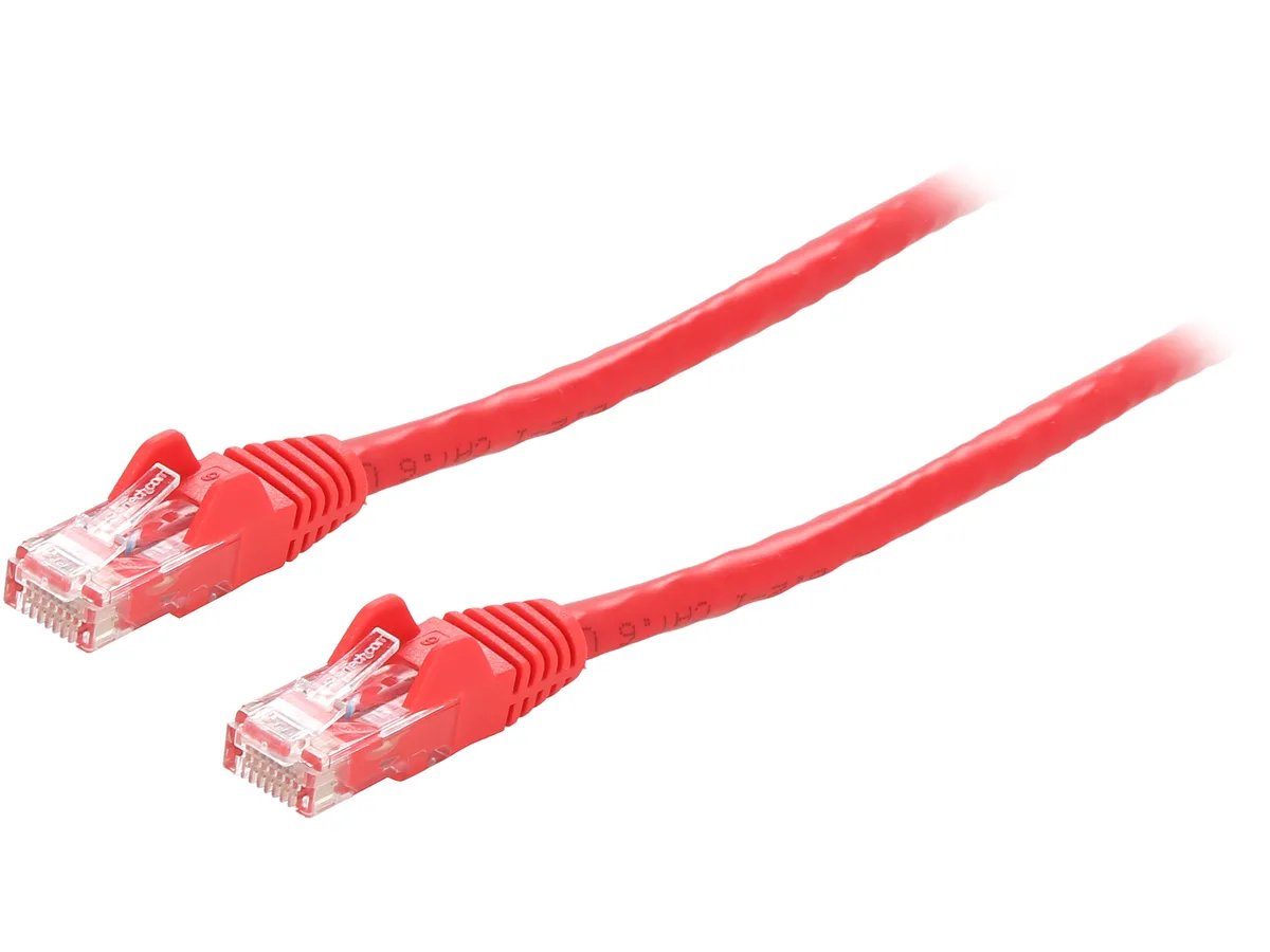 STARTECH STARTECH N6PATCH20RD network ethernet cable Cat6 20 ft red snagless RJ45 gold 24 AWG 250 MHz 100W PoE — product photo