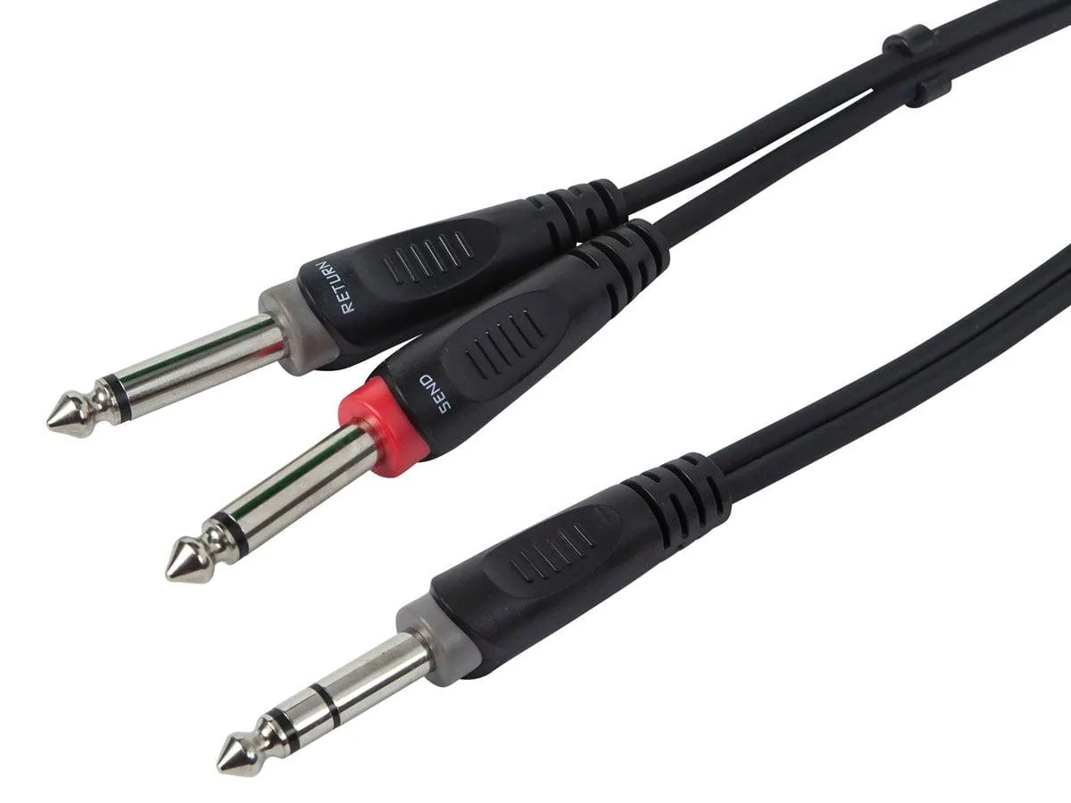 Monoprice Inc. Monoprice 601053 1/4" TRS to dual 1/4" TS insert cable 10 ft black — product photo