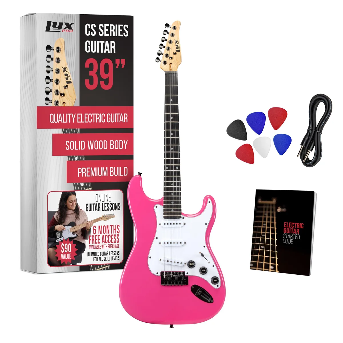 LyxPro LyxPro CS 39 Electric Guitar Kit Pink — product photo