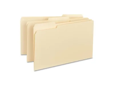 Business Source Business Source 43560 Interior File Folders 1/3 Cut Assorted Legal 100/BX Manila — product photo