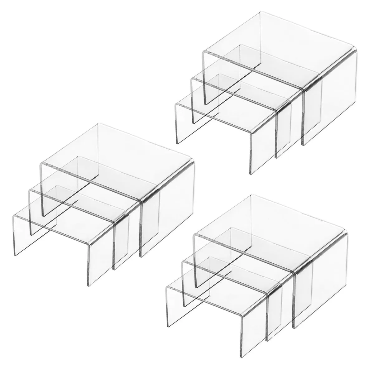 Hedume 9-Piece Clear Acrylic Display Riser Set — product photo