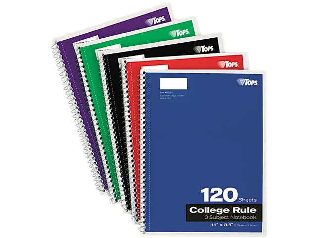TOPS TOPS 65361 3-Subject Notebook College Rule 11 x 8-1/2 White 120 Sheets — product photo