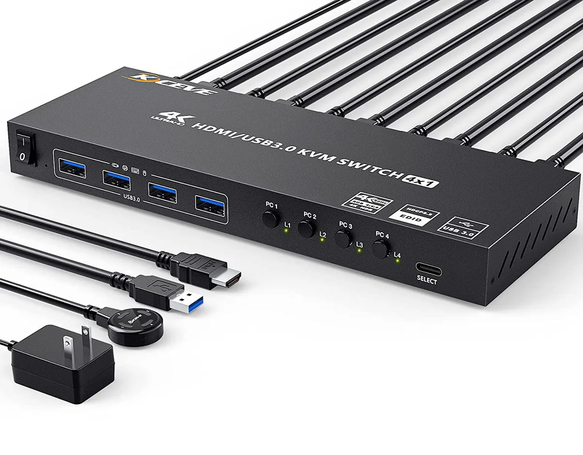 AUTYUE AUTYUE 4-Port HDMI USB 3.0 KVM Switch 4K@60Hz 2K@120Hz with Remote — product photo