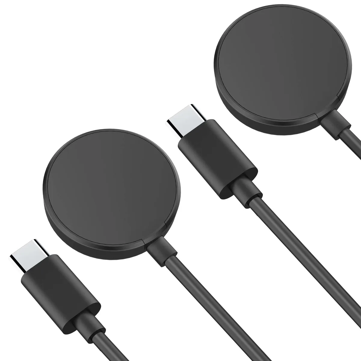 Clolasa 2SS07 2-Pack USB-C Magnetic Watch Charger 1.0m Black — product photo