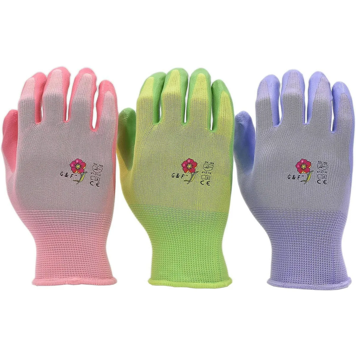 G & F Products G & F Products Women Garden Gloves Micro Foam 12 Pairs Medium Multi-Color — product photo