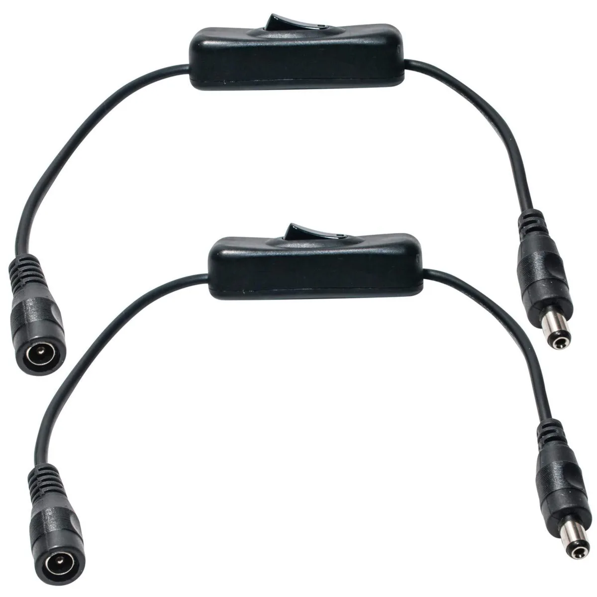  JacobsParts DCSWITCH-A-2PK 2-Pack 5.5mm x 2.1mm DC Power Switch Extension Cord 12.5in 32cm — product photo