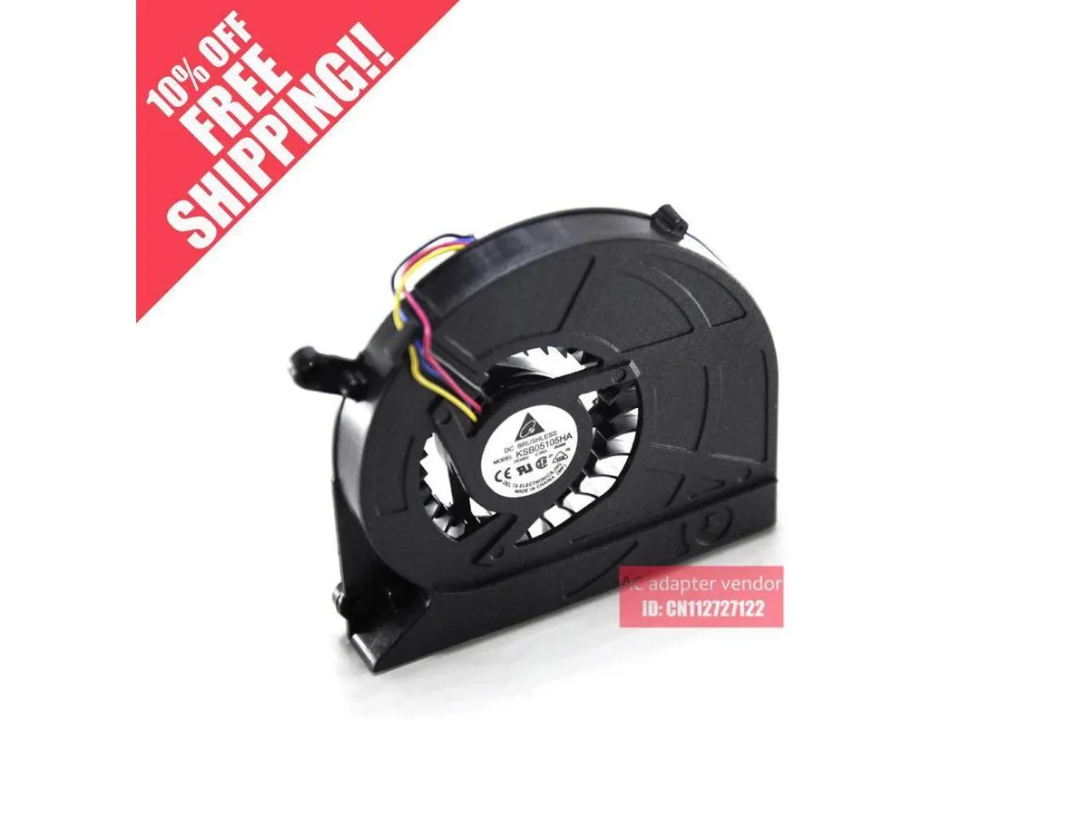 Asus K40 series case fan, black plastic frame, four mounting holes, cable with connector