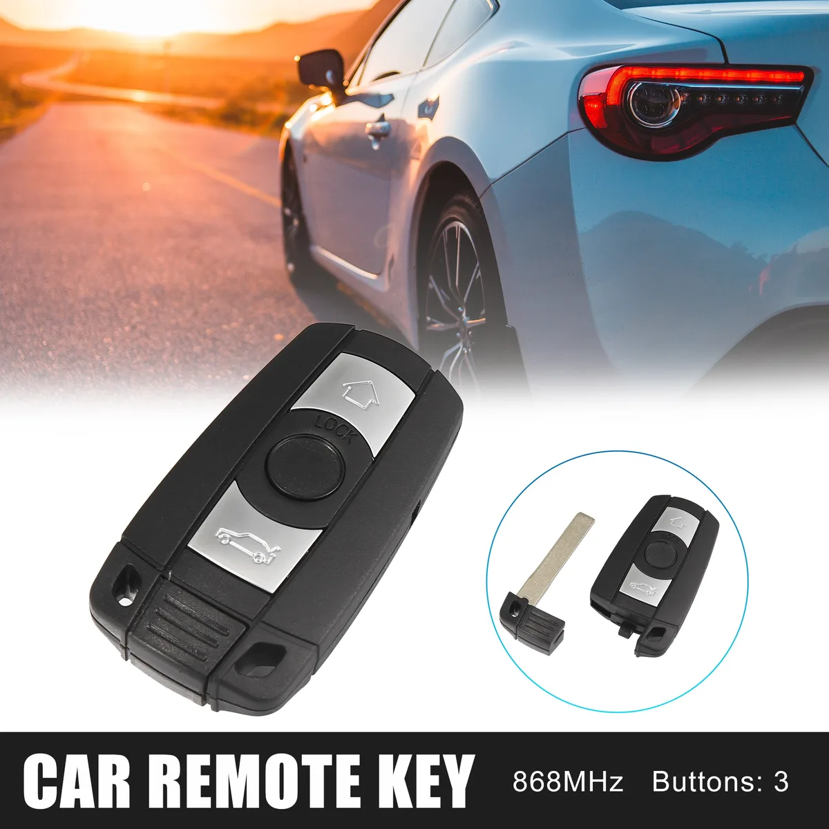Unique-Bargains Unique-Bargains 3-Button 868MHz Remote Key KR55WK49127 BMW — product photo