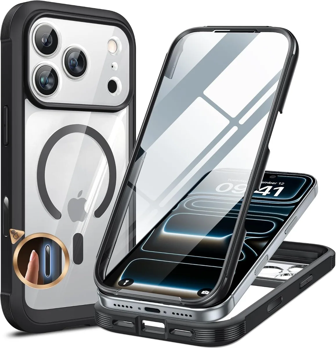 Transcend Transcend Case for iPhone 17 Pro 6.3 Full-Body Military Drop 8000 MagSafe Black — product photo