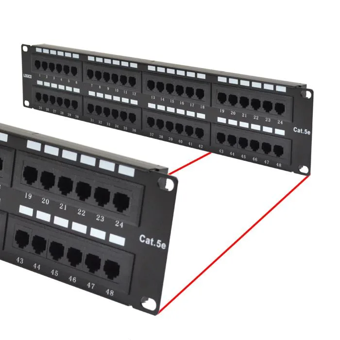 Logico Logico 48 Port Cat5e Patch Panel 2U Rack Mount 110 IDC — product photo