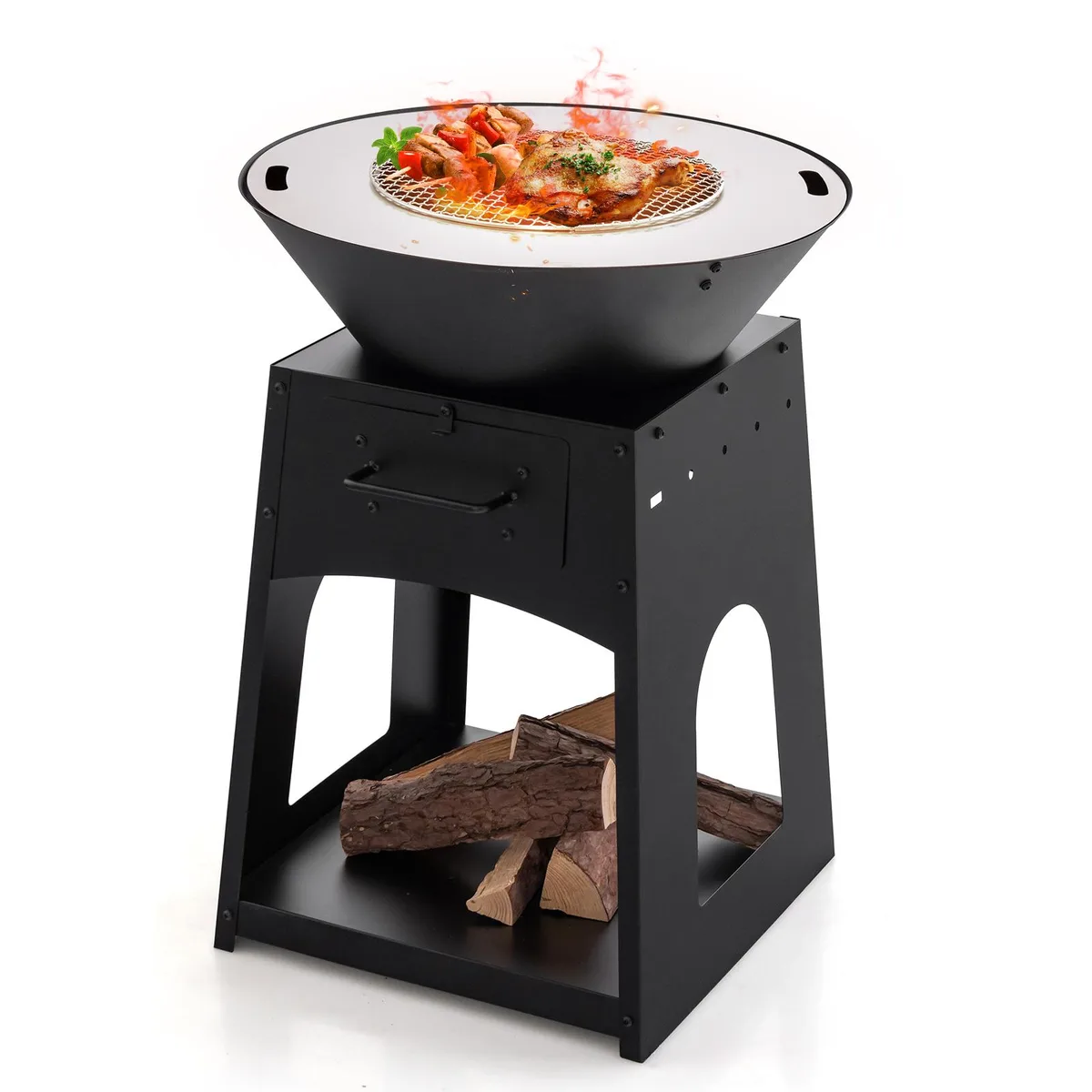 SlickBlue SlickBlue Charcoal Grill 24" x 31.5" Black with Log Rack — product photo