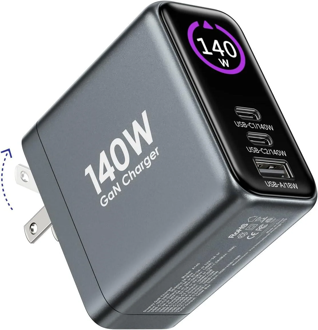 Chopmate Chopmate 140W USB-C GaN Charger PD3.1 PPS Touch LCD — product photo