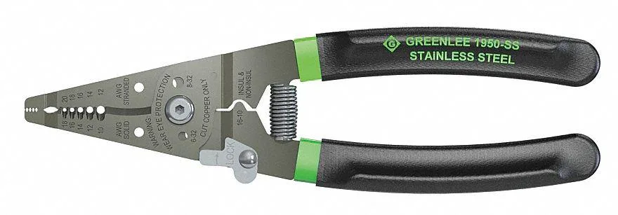 Greenlee 1950-SS wire stripper with stainless steel blades and vinyl handles