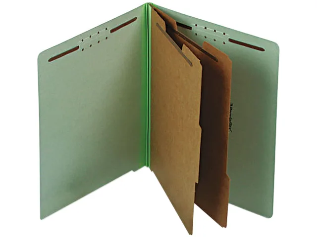 Pendaflex Pendaflex 23224 Pressboard Classification Folders Letter Six-Section Box of 10 Light Green — product photo