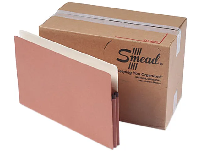 Smead Smead 74800 Legal Expansion File Pockets 1 3/4 Inch Straight Tab Manila Redrope 50 Box — product photo