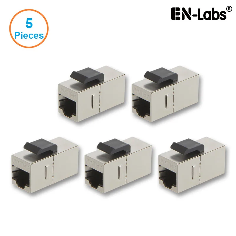 EN-Labs EN-Labs WPCAT5ESTP5PK 5-Pack Shielded Cat5e STP RJ45 Keystone Coupler — product photo