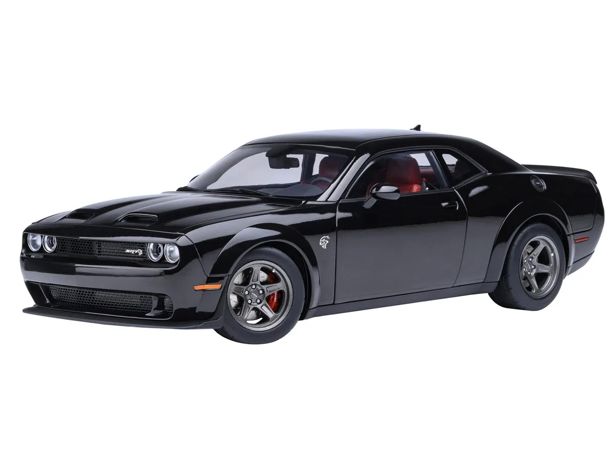 Autoart Autoart 2023 Dodge Challenger SRT Super Stock Pitch Black Red Interior 1/18 Hobby Collectible — product photo