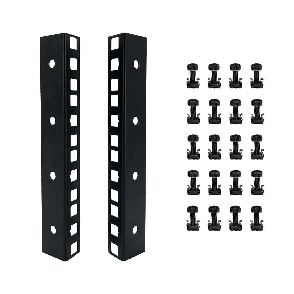 fmuser M0035 4U Rack Rails with M6 Screws and Cage Nuts Set — product photo