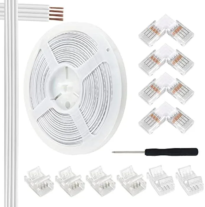 TAURKENAM TAURKENAM 32.8ft 4 Pin RGB Extension Cable Kit with 10 Connectors — product photo
