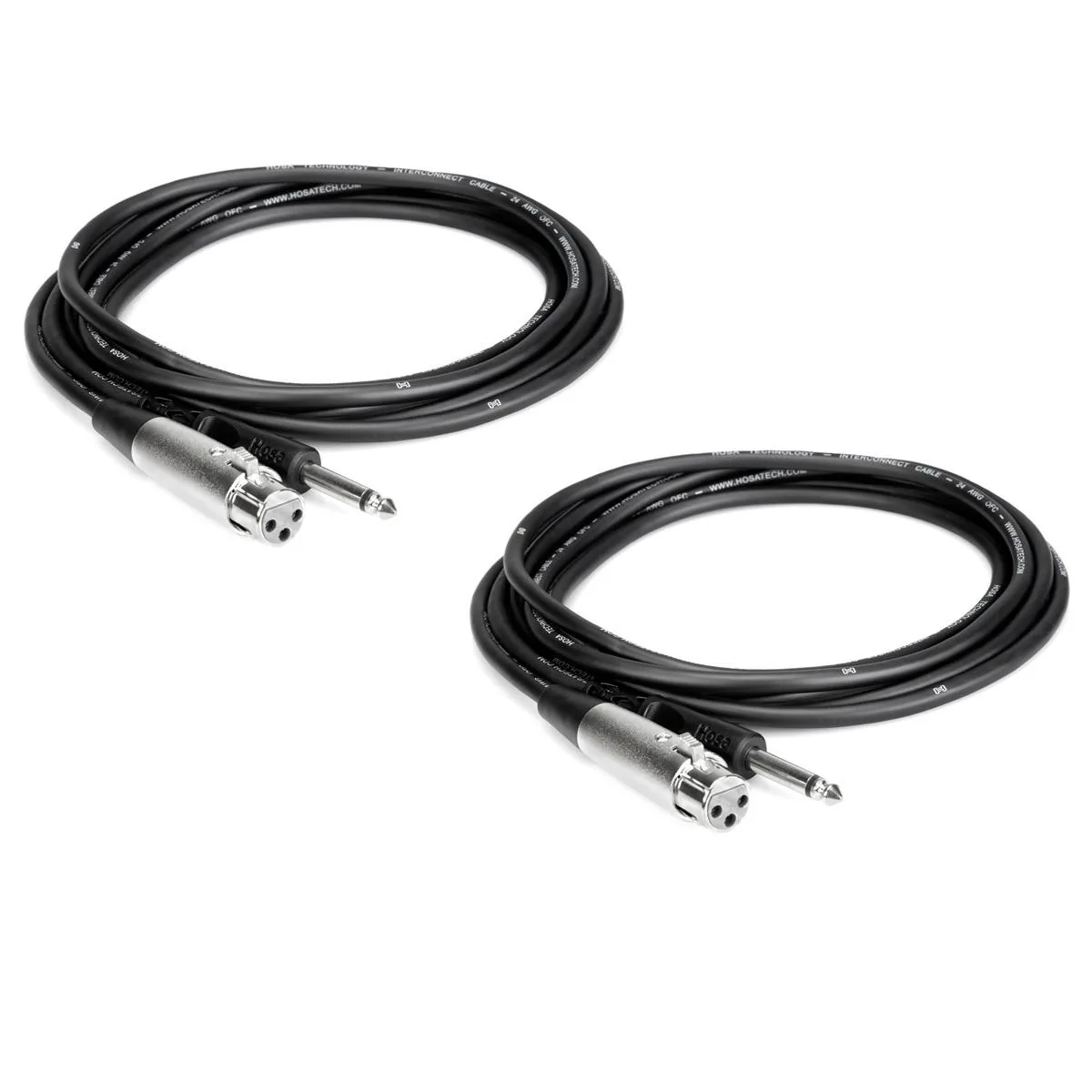 Hosa Technology Hosa Technology 2x Unbalanced XLR3F to 1/4" Mono Cable 2 ft .6 m — product photo