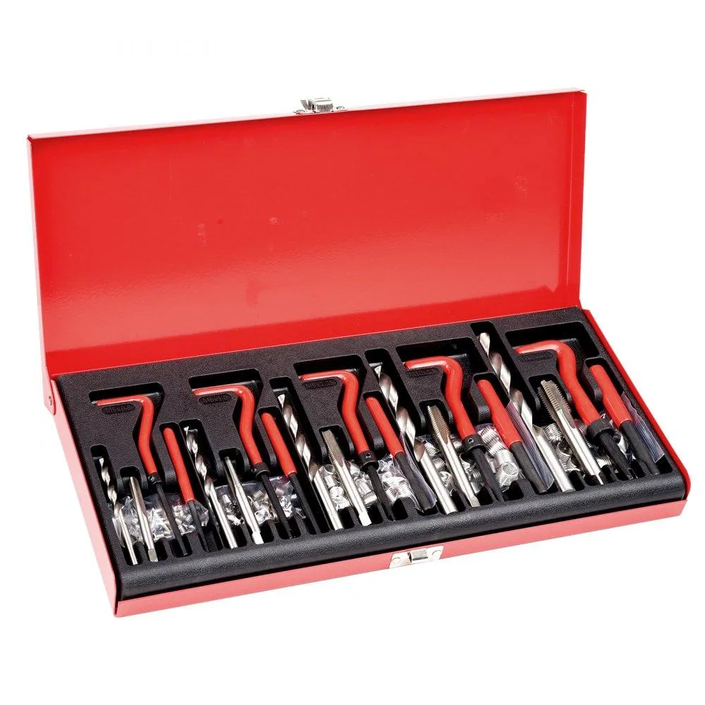 VEVOR VEVOR Helicoil Thread Repair Kit 166-Piece Metric M5-M12 HSS Drill Bits Taps Inserts Red Black — product photo