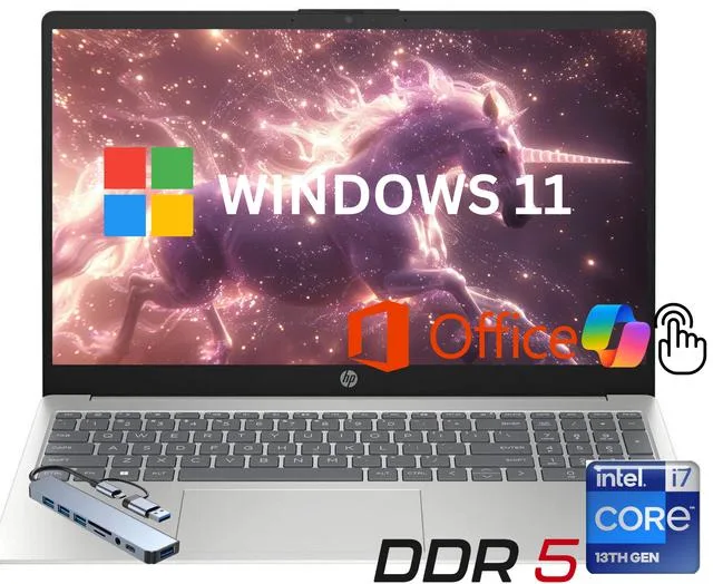 HP HP 15.6" Touch Laptop i7-1355U 16GB 512GB Silver — product photo