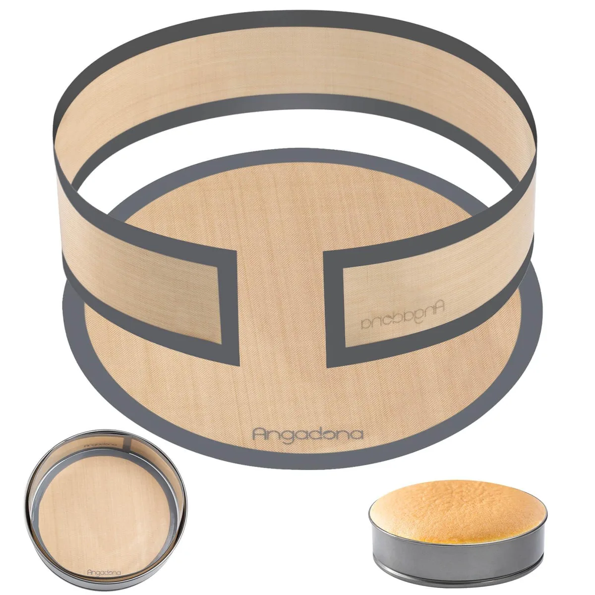 Two gray flexible silicone discs with smooth matte finish